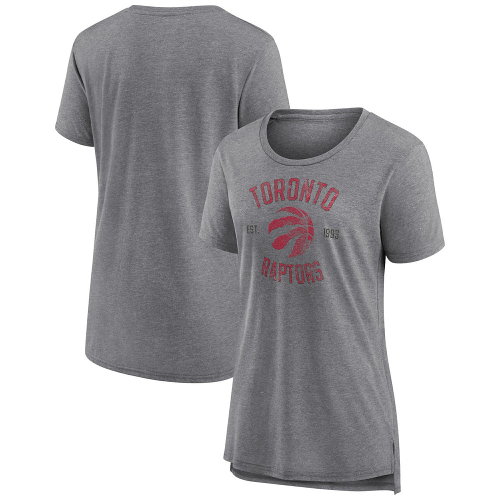 Toronto Raptors Women's Heritage Tri-Blend T-Shirt Heather Gray