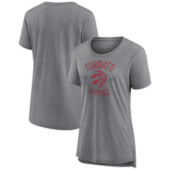 Toronto Raptors Women's Heritage Tri-Blend T-Shirt Heather Gray