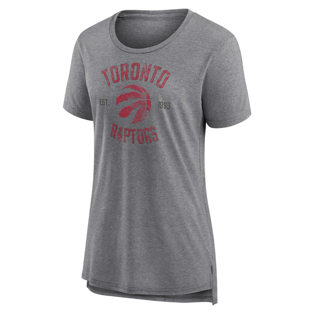 Toronto Raptors Women's Heritage Tri-Blend T-Shirt Heather Gray