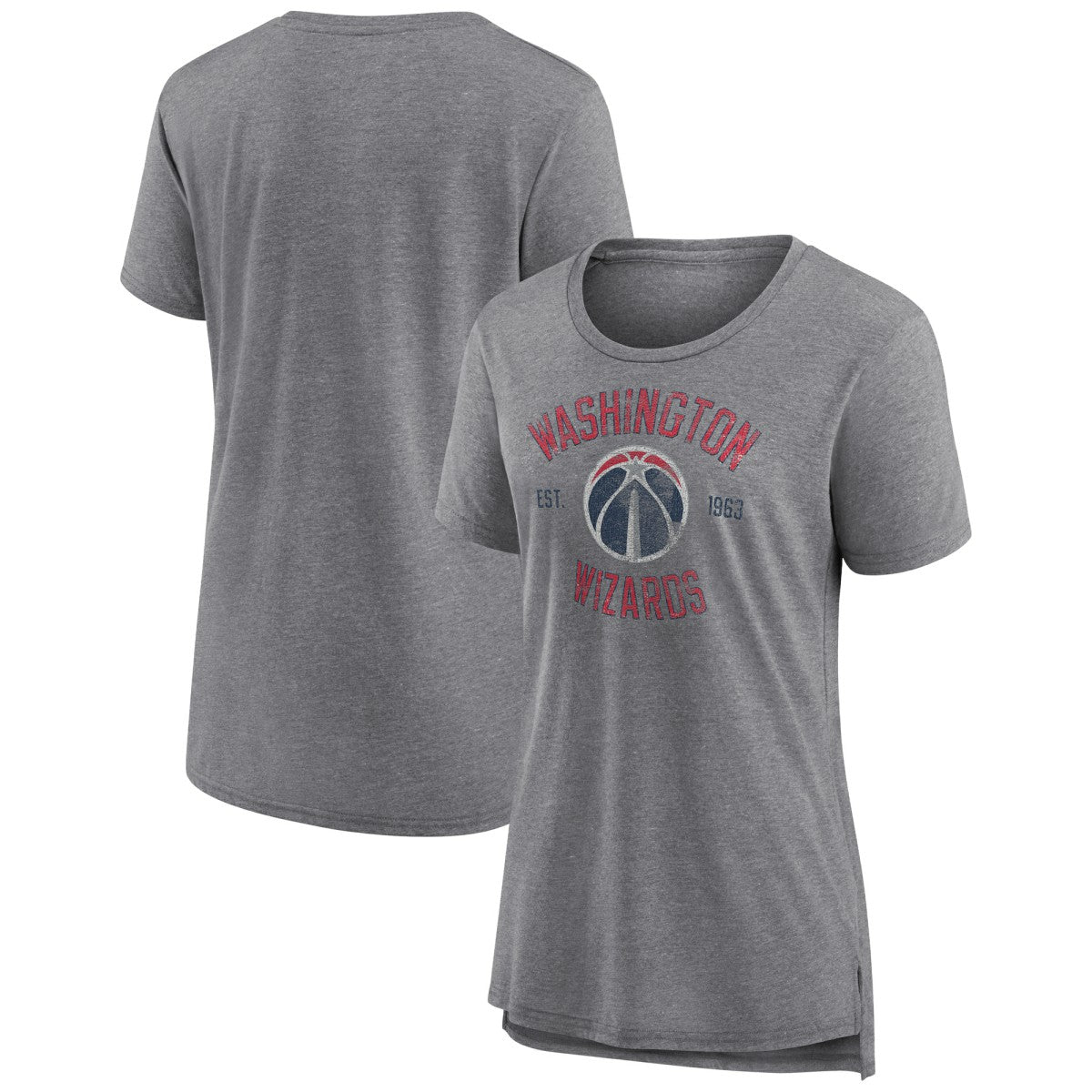 Washington Wizards Women's Heritage Tri-Blend T-Shirt Heather Gray