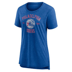 Philadelphia 76ers Women's Heritage Tri-Blend T-Shirt Heather Red