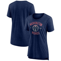 Washington Wizards Women's Heritage Tri-Blend T-Shirt Heather Navy