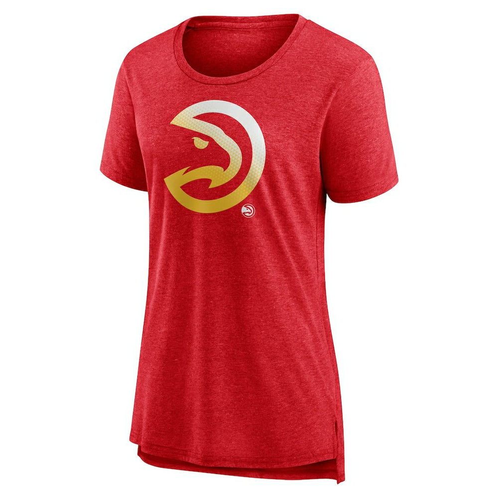 Atlanta Hawks Women's Gradient Logo Tri-Blend T-Shirt Heather Red
