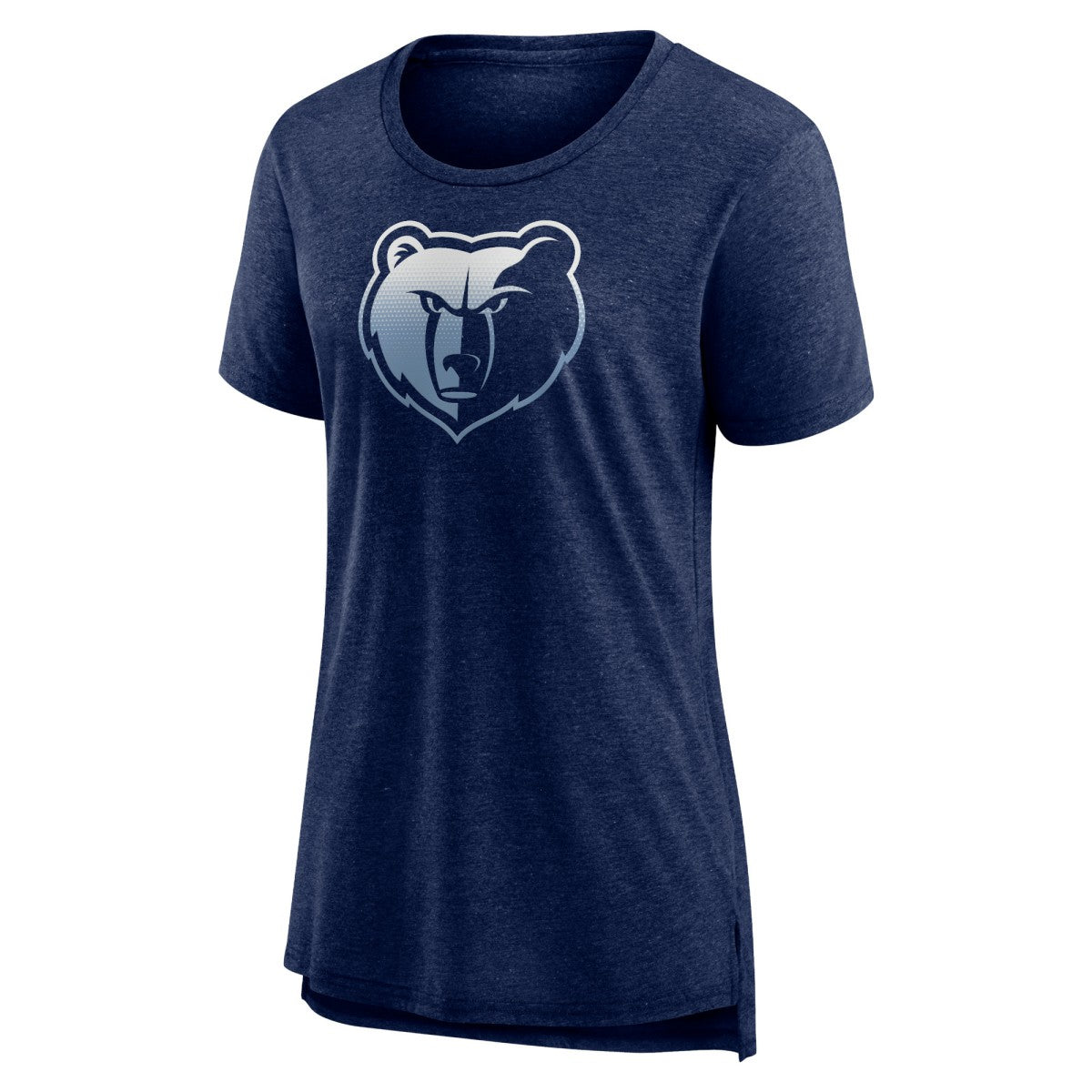 Memphis Grizzlies Women's Gradient Logo Tri-Blend T-Shirt Heather Navy