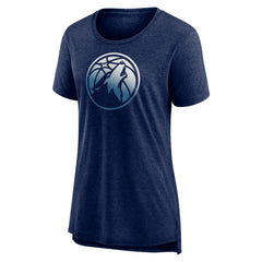 Minnesota Timberwolves Women's Gradient Logo Tri-Blend T-Shirt Heather Navy