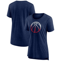 Washington Wizards Women's Gradient Logo Tri-Blend T-Shirt Heather Navy