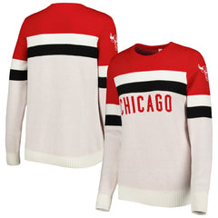 Chicago Bulls Lusso Women's Dominique Pullover Sweater Red/Cream