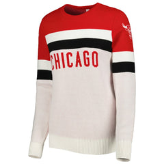 Chicago Bulls Lusso Women's Dominique Pullover Sweater Red/Cream
