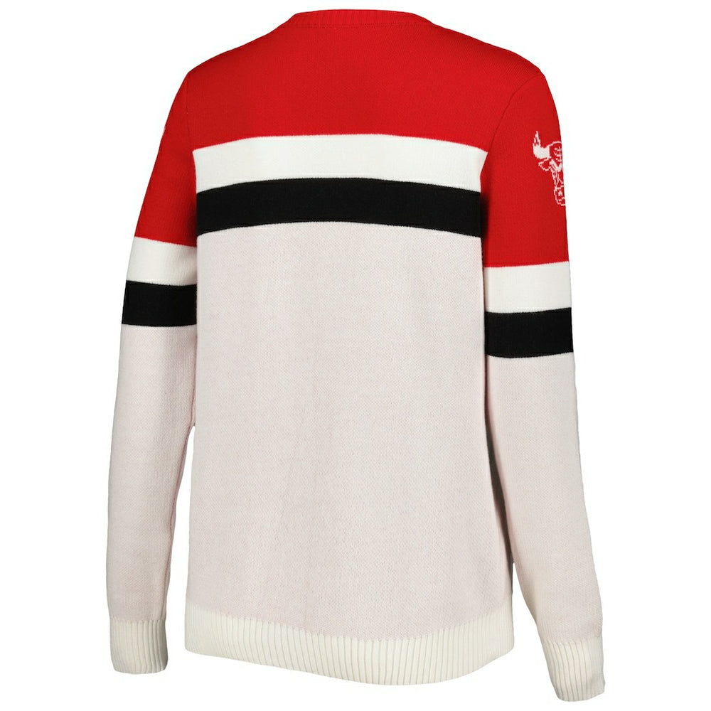 Chicago Bulls Lusso Women's Dominique Pullover Sweater Red/Cream
