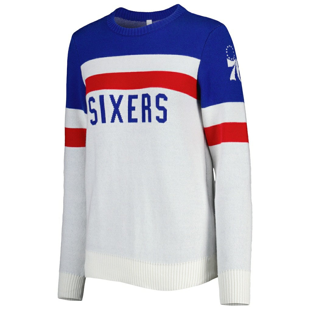 Philadelphia 76ers Lusso Women's Dominique Pullover Sweater Royal/Cream