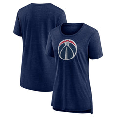 Washington Wizards Women's Distressed Logo Tri-Blend T-Shirt Heather Navy