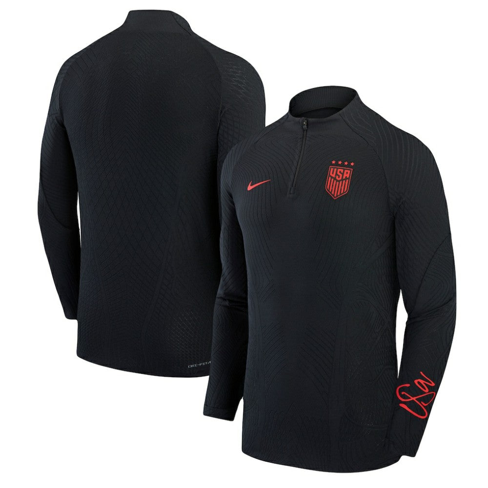 Nike - USWNT 2023 Strike Drill Performance Quarter-Zip Long Sleeve Top - Black