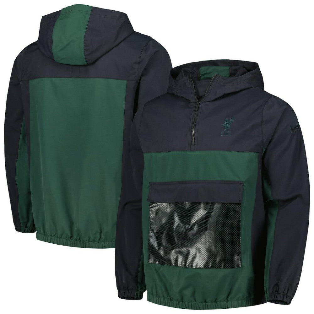 Nike - Liverpool Anorak Hoodie Quarter-Zip Jacket - Green