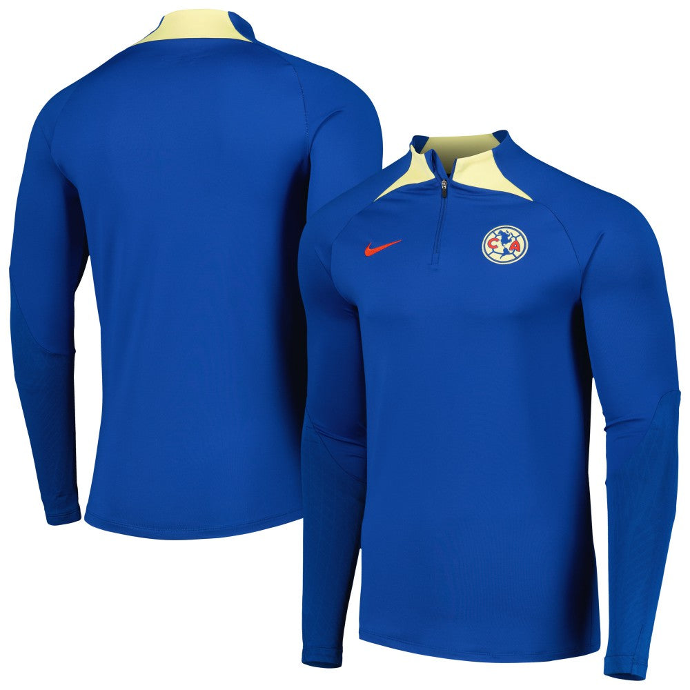 Nike - Club America Strike Drill 2023/24 Performance Quarter-Zip Long Sleeve Top - Blue