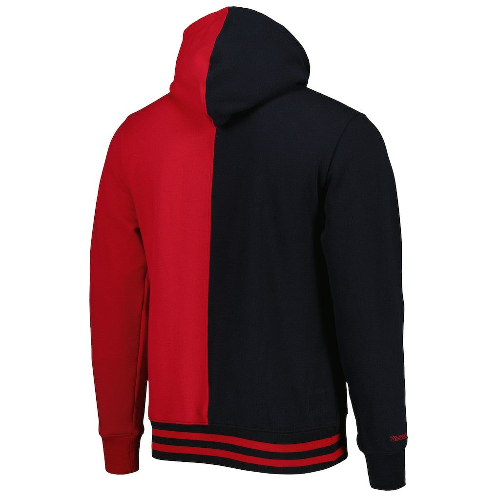 Mitchell & Ness Philadelphia 76ers Big & Tall Hardwood Classics Split Pullover Hoodie Black/Red