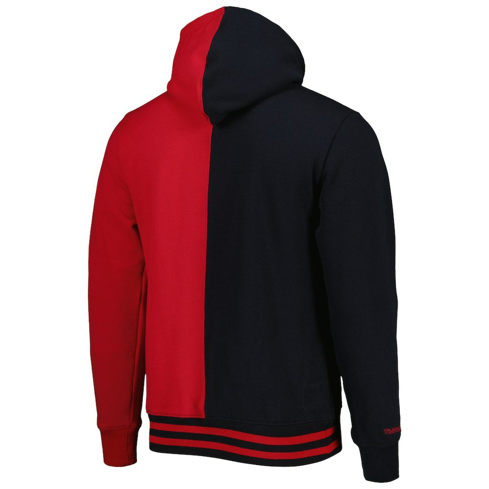 Mitchell & Ness Philadelphia 76ers Big & Tall Hardwood Classics Split Pullover Hoodie Black/Red