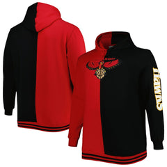 Mitchell & Ness Atlanta Hawks Hardwood Classics Big & Tall Hardwood Classics Split Pullover Hoodie Red/Black