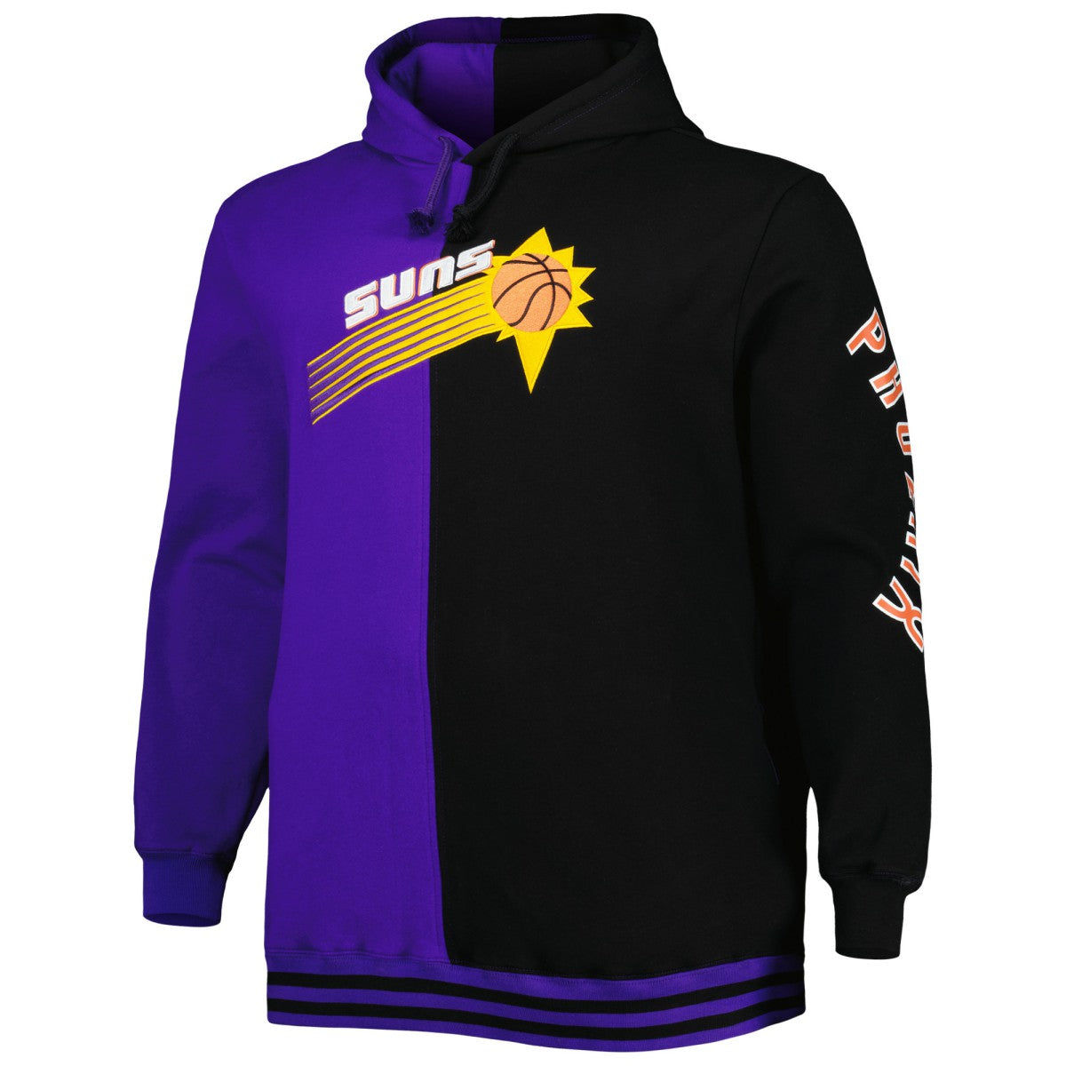 Mitchell & Ness Phoenix Suns Big & Tall Hardwood Classics Split Pullover Hoodie Purple/Black