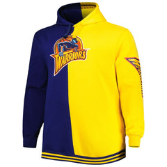 Mitchell & Ness Golden State Warriors Big & Tall Hardwood Classics Split Pullover Hoodie Navy/Gold