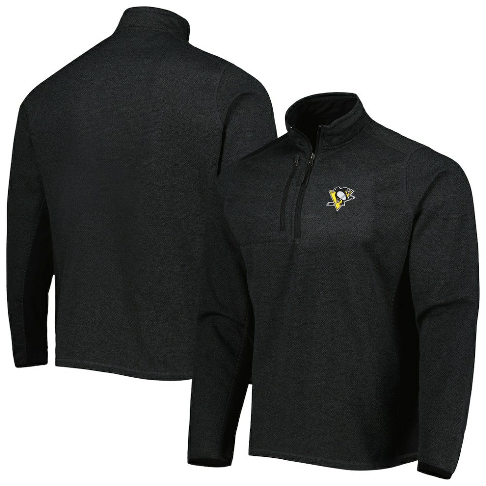 Pittsburgh Penguins Antigua Course Quarter-Zip Jacket - Heathered Black | NHL discount