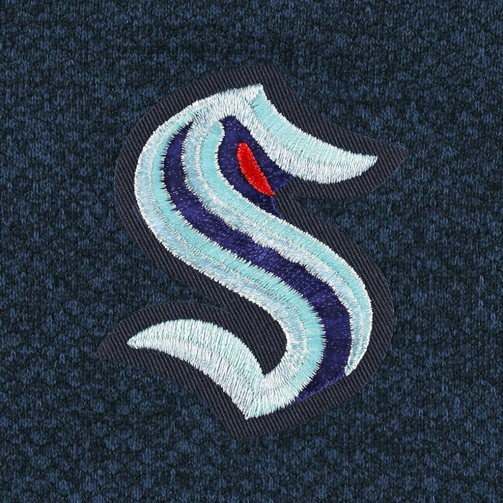 Seattle Kraken Antigua Course Quarter-Zip Jacket - Heathered Deep Sea Blue | NHL on sale