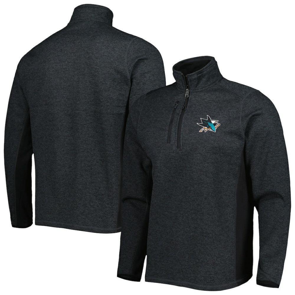San Jose Sharks Antigua Course Quarter-Zip Jacket - Heathered Black | NHL online