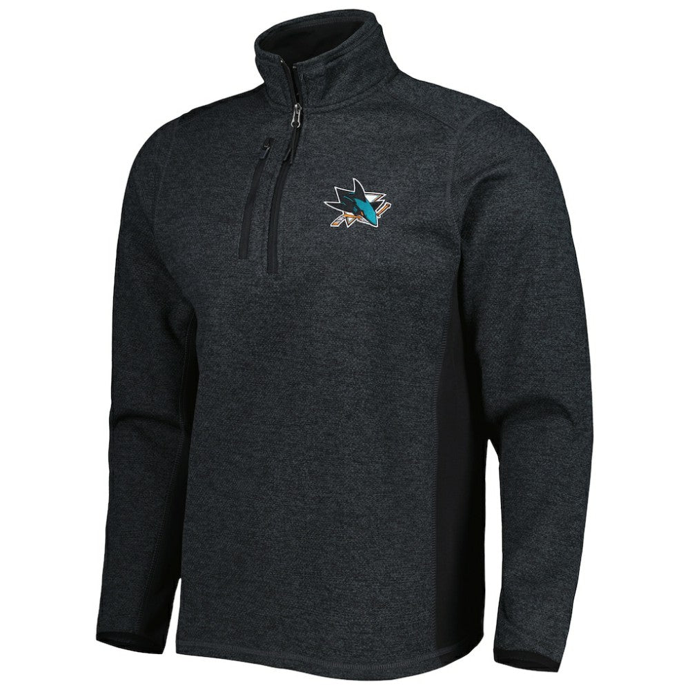 San Jose Sharks Antigua Course Quarter-Zip Jacket - Heathered Black | NHL online