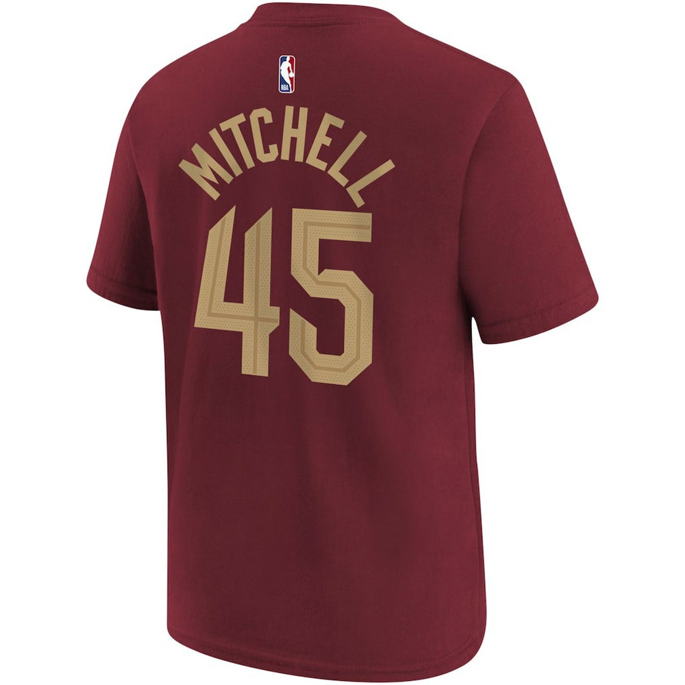 Nike Donovan Mitchell Cleveland Cavaliers Youth Icon Edition Name & Number T-Shirt Wine