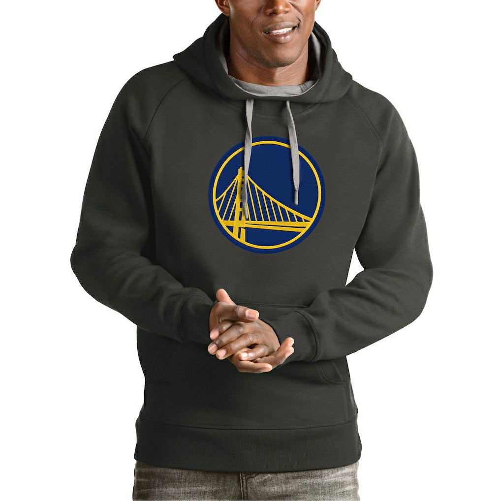 Golden State Warriors Antigua Team Logo Victory Pullover Hoodie Charcoal