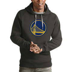 Golden State Warriors Antigua Team Logo Victory Pullover Hoodie Charcoal