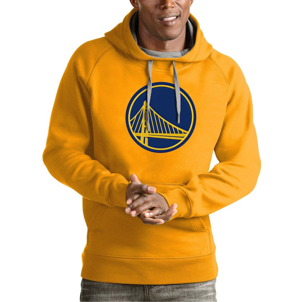 Golden State Warriors Antigua Team Logo Victory Pullover Hoodie Gold