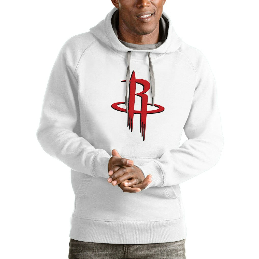 Houston Rockets Antigua Team Logo Victory Pullover Hoodie White
