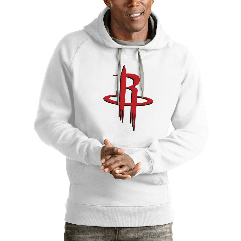Houston Rockets Antigua Team Logo Victory Pullover Hoodie White