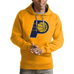 Indiana Pacers Antigua Team Logo Victory Pullover Hoodie Gold