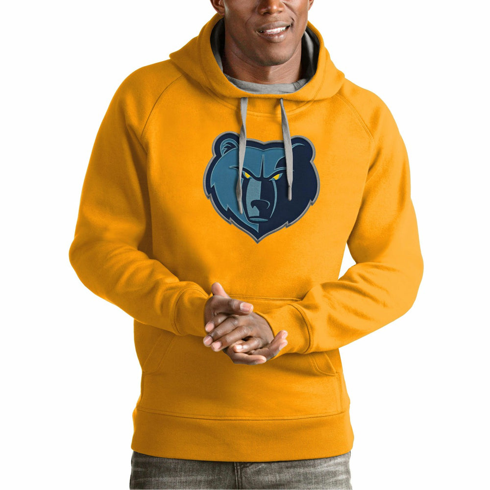 Memphis Grizzlies Antigua Team Logo Victory Pullover Hoodie Gold
