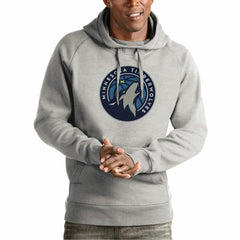 Minnesota Timberwolves Antigua Team Logo Victory Pullover Hoodie Heather Gray