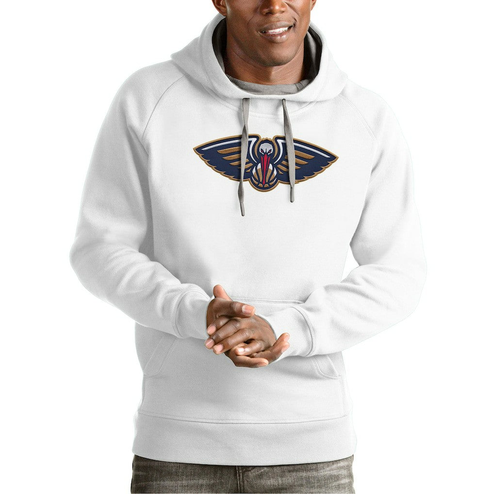 New Orleans Pelicans Antigua Team Logo Victory Pullover Hoodie White