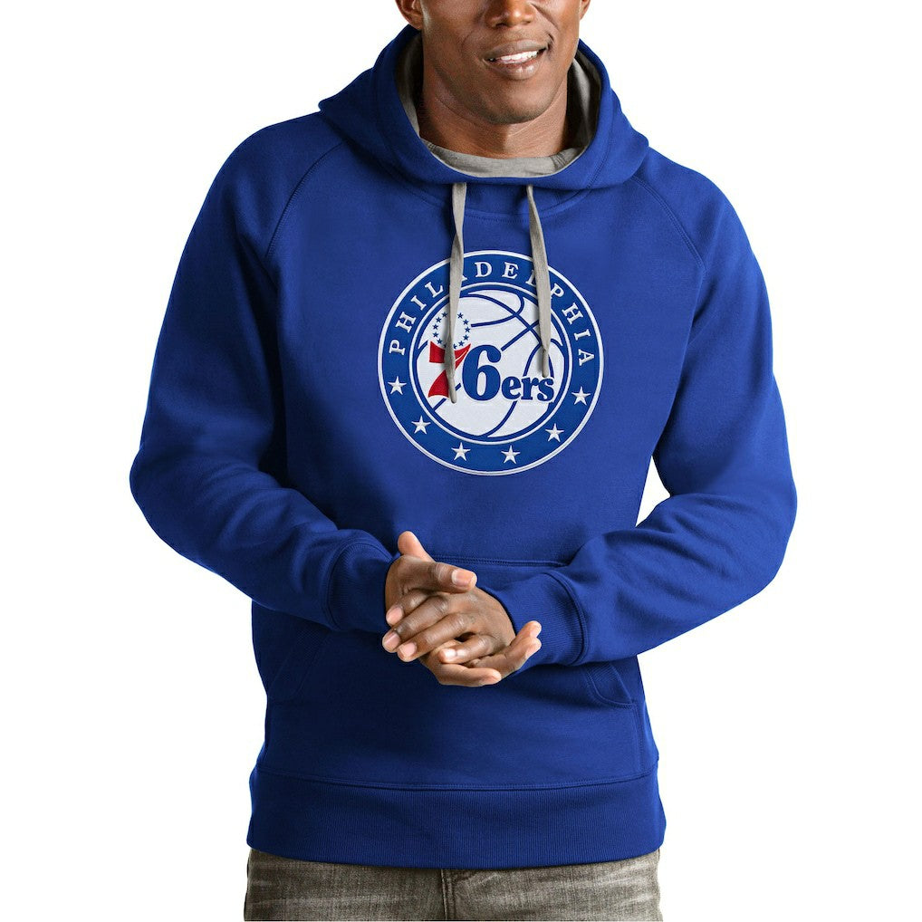 Philadelphia 76ers Antigua Team Logo Victory Pullover Hoodie Royal