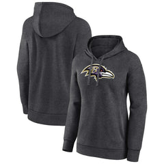Baltimore Ravens Women's Primary Logo Pullover Hoodie - Charcoal - NFL
