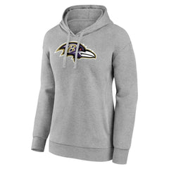 Baltimore Ravens Women's Primary Logo Pullover Hoodie - Gray - NFL