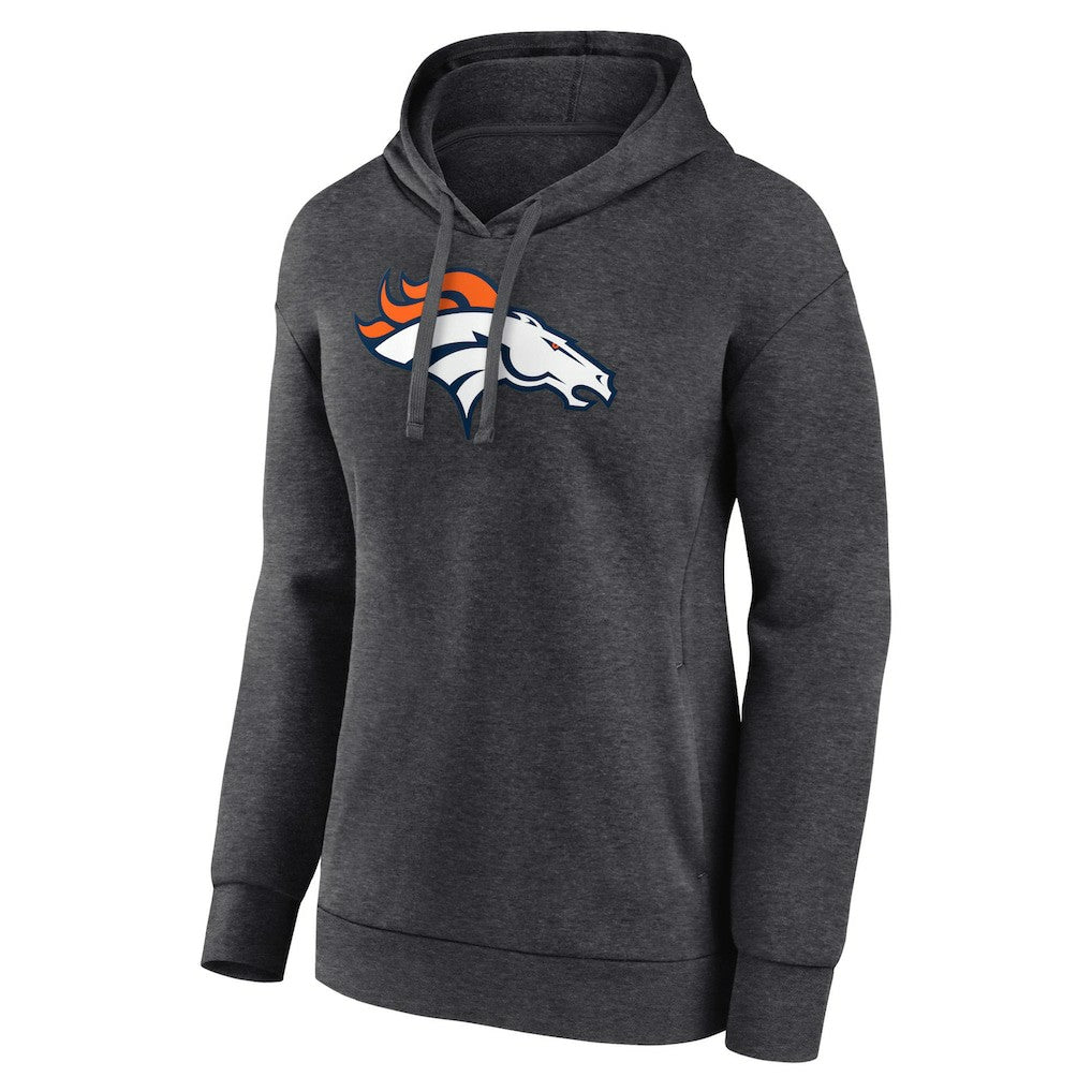 Denver Broncos Women's Primary Logo Pullover Hoodie - Charcoal - NFL