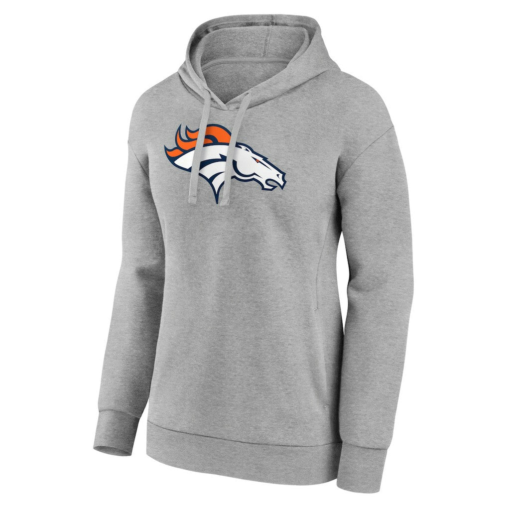 Denver Broncos Women's Primary Logo Pullover Hoodie - Gray - NFL