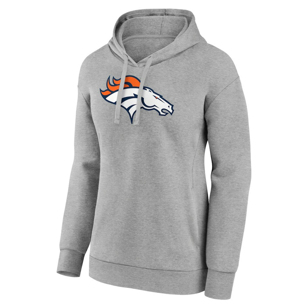 Denver Broncos Women's Primary Logo Pullover Hoodie - Gray - NFL