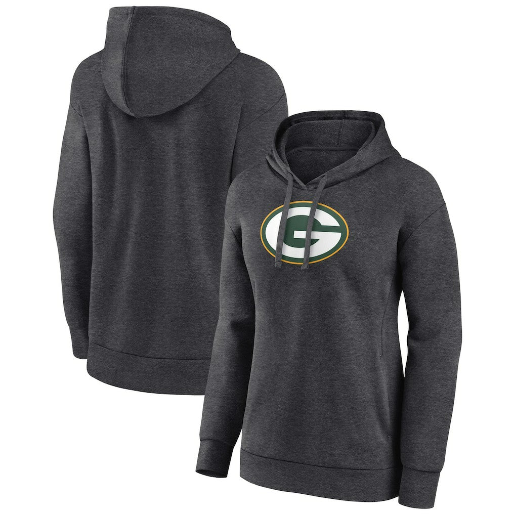 Green Bay Packers Women's Primary Logo Pullover Hoodie - Charcoal - NFL
