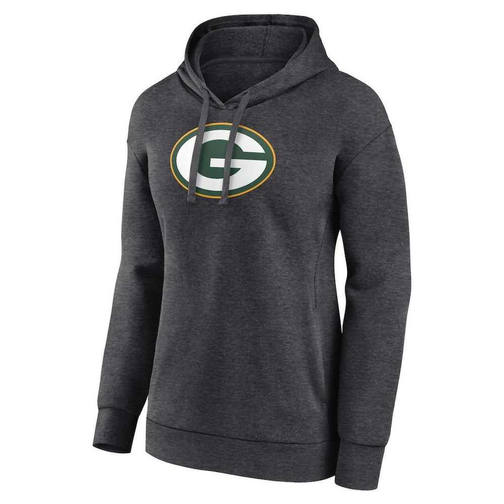 Green Bay Packers Women's Primary Logo Pullover Hoodie - Charcoal - NFL