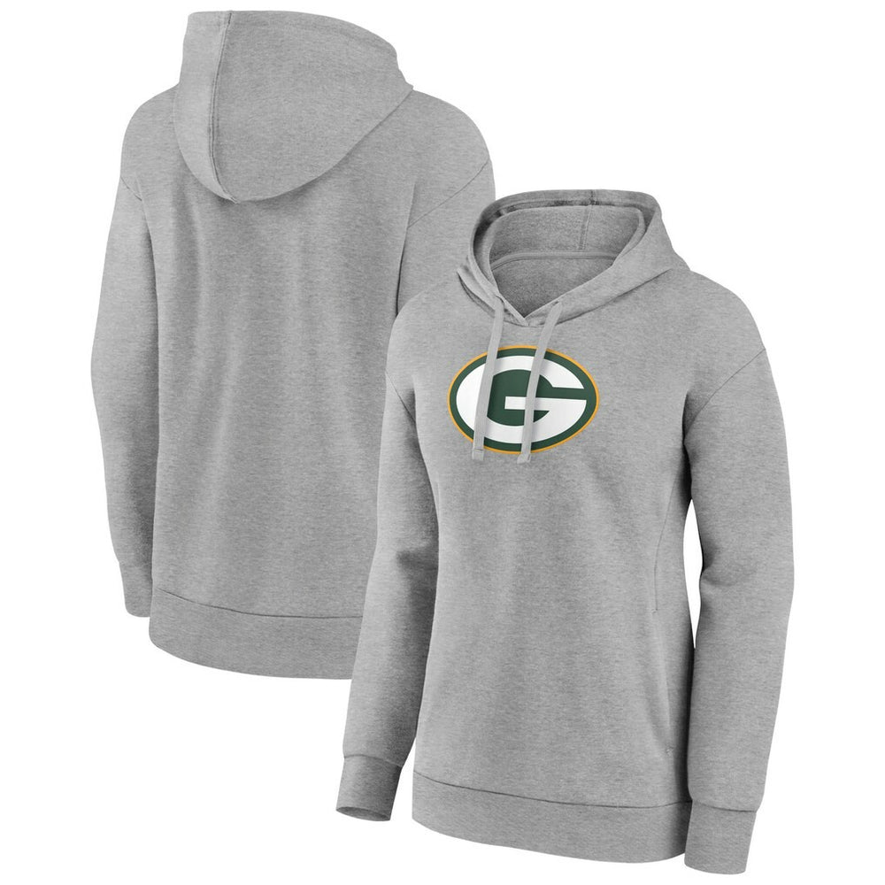 Green Bay Packers Women's Primary Logo Pullover Hoodie - Gray - NFL