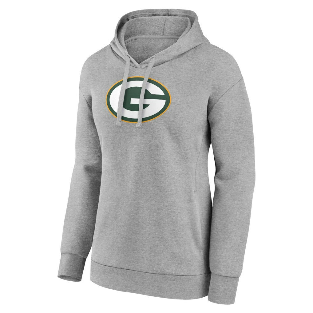 Green Bay Packers Women's Primary Logo Pullover Hoodie - Gray - NFL