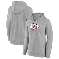 Kansas City Chiefs Women's Primary Logo Pullover Hoodie - Gray - NFL