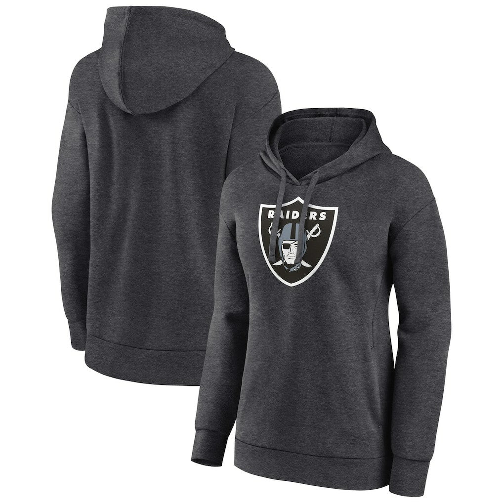 Las Vegas Raiders Women's Primary Logo Pullover Hoodie - Charcoal - NFL