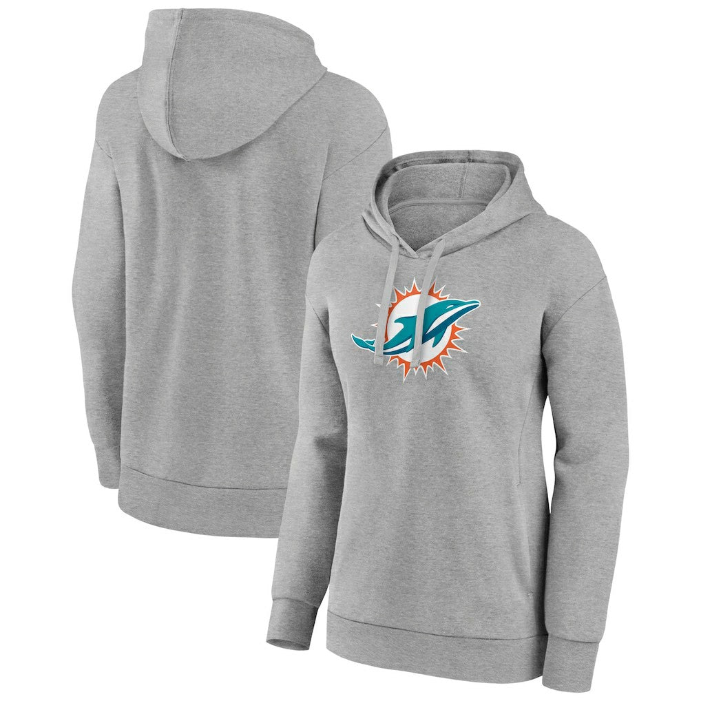 Miami Dolphins Women's Primary Logo Pullover Hoodie - Gray - NFL